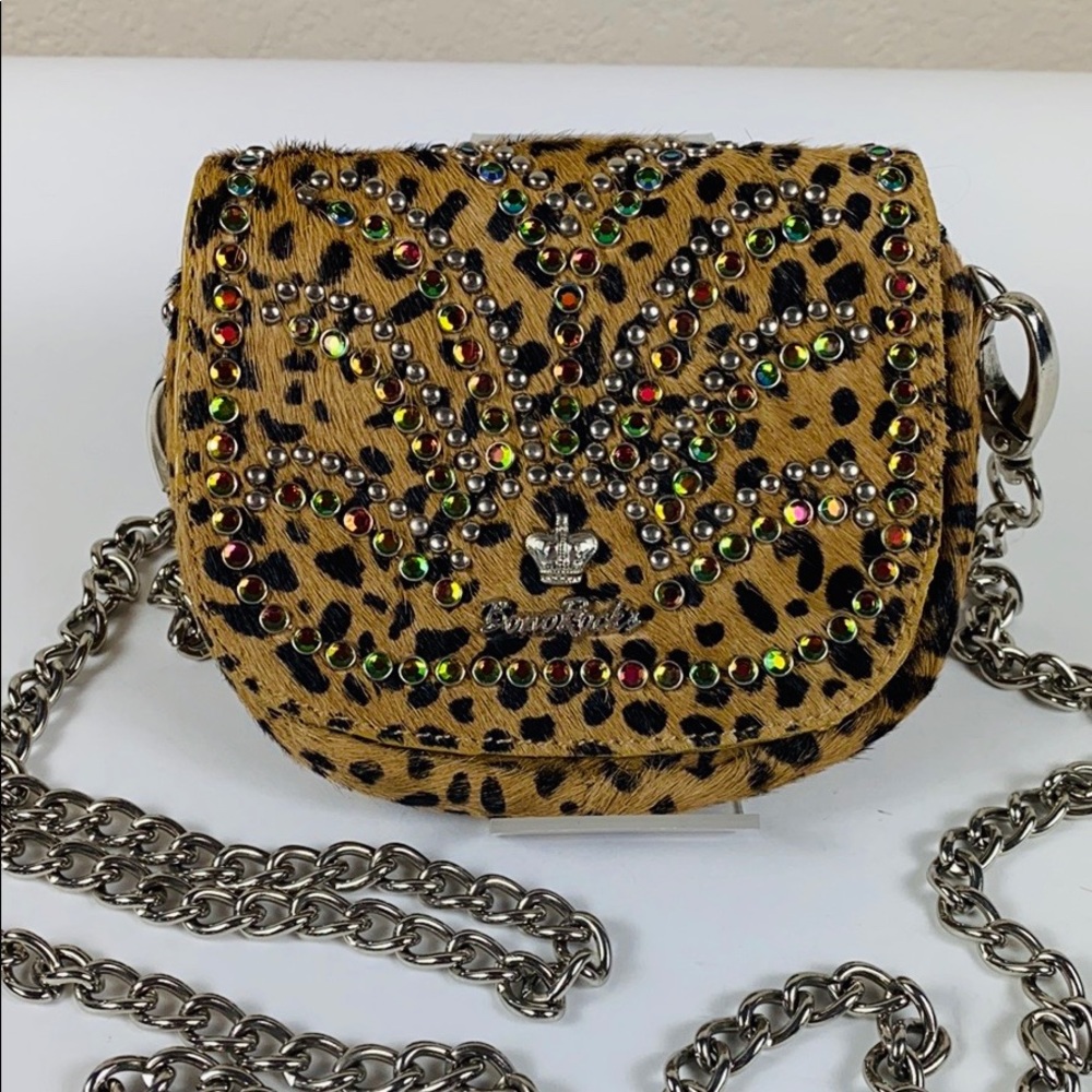 Vintage Bono Rocks Pony Hair Leopard Belt Purse